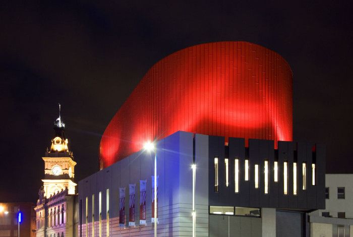 Drum Theatre at night