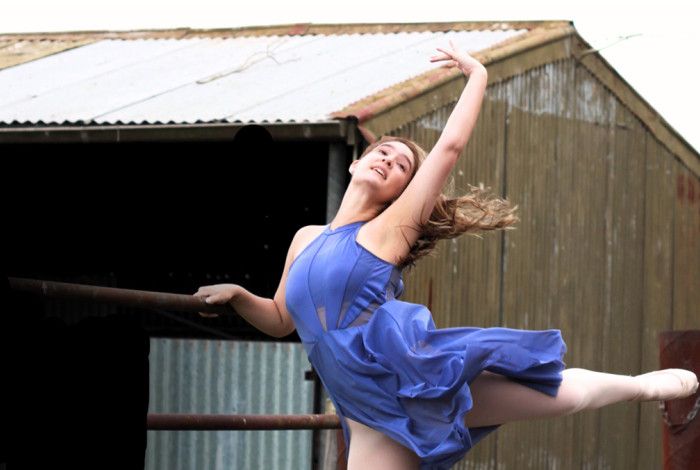 A ballerina dancing