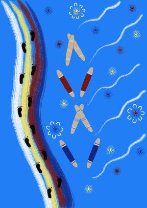 Artwork by Bunurong artist Kylie Armstrong